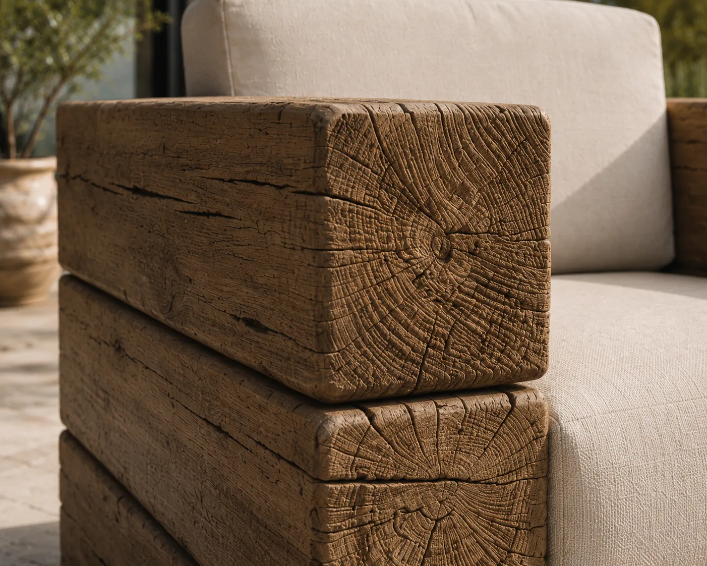 XLAB Design Eremo poltrona giardino L120 legno antico