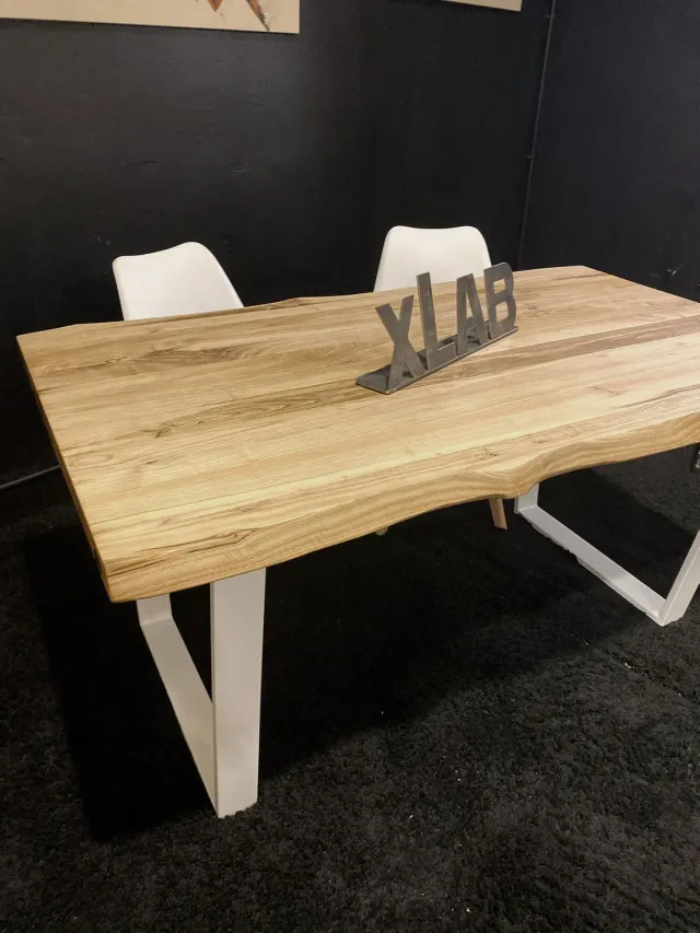 XLAB Marius tavolo cucina legno 140x80 castagno ferro 4 posti