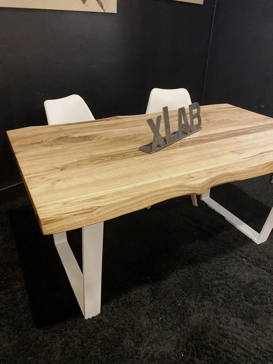 XLAB Marius tavolo cucina legno 140x80 castagno ferro 4 posti