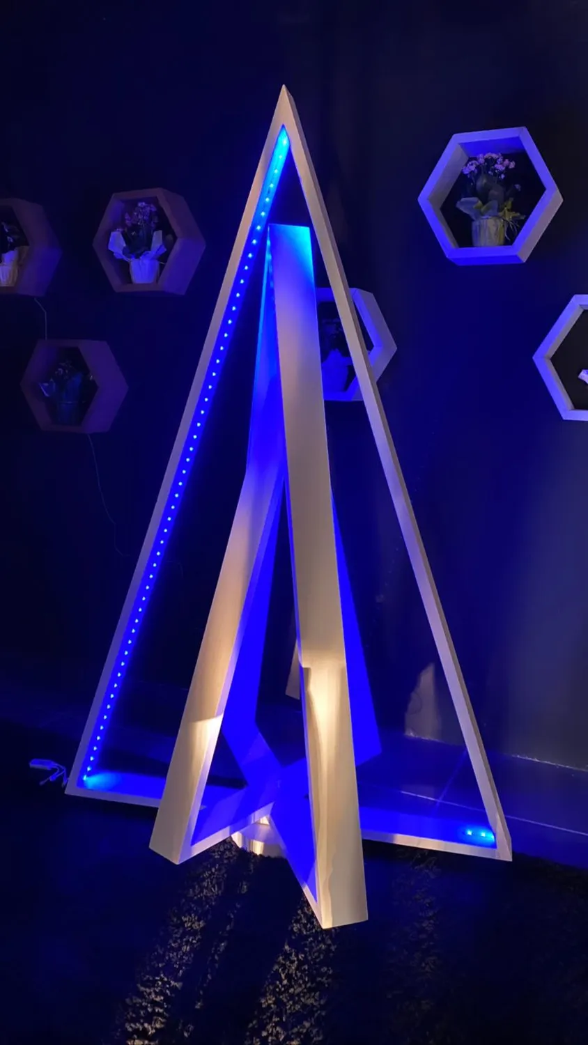 XLAB albero Natale legno con luci led richiudibile