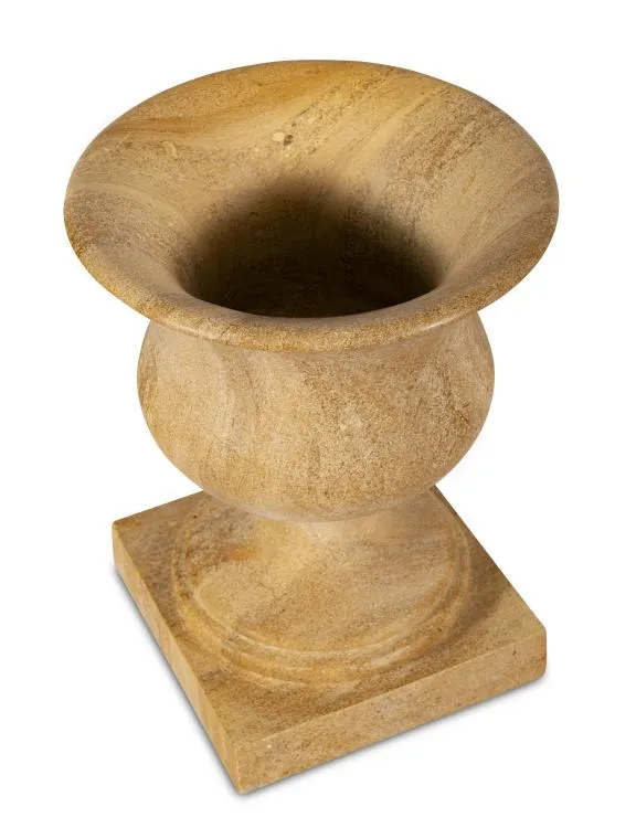 Maitland Smith Jaisalmer vaso in marmo giallo 45,7 cm