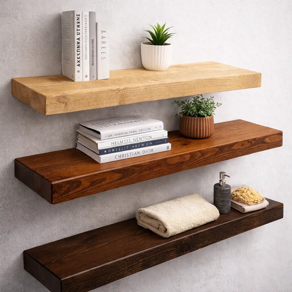 XLAB Design mensola larice 100x25x6 scomparsa