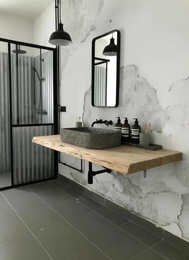 XLAB Design mensola bagno castagno 130x50 rustica
