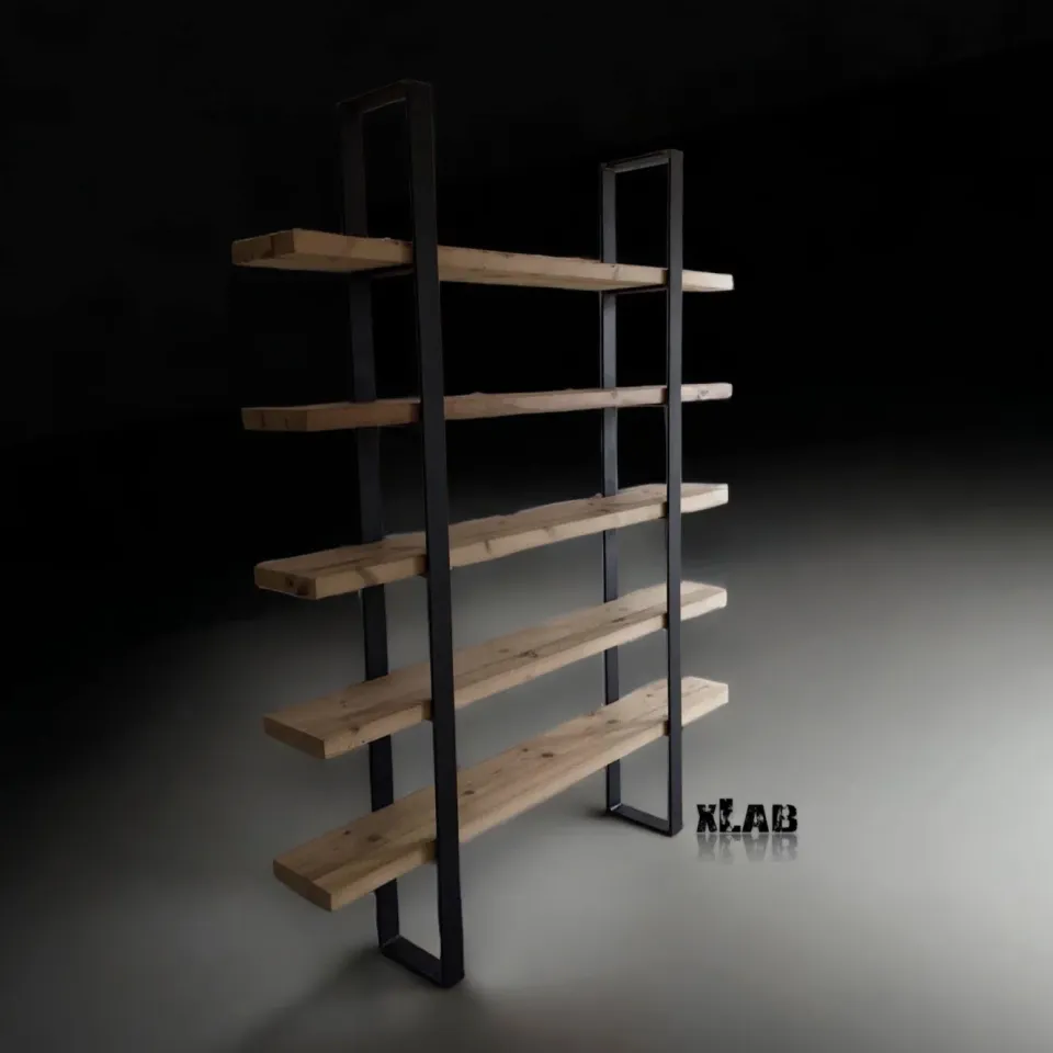 XLAB Design Merlino libreria ferro legno 150x200 industrial