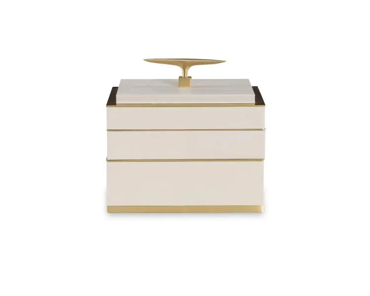 Maitland Smith Cream Jewelry portagioie pelle crema