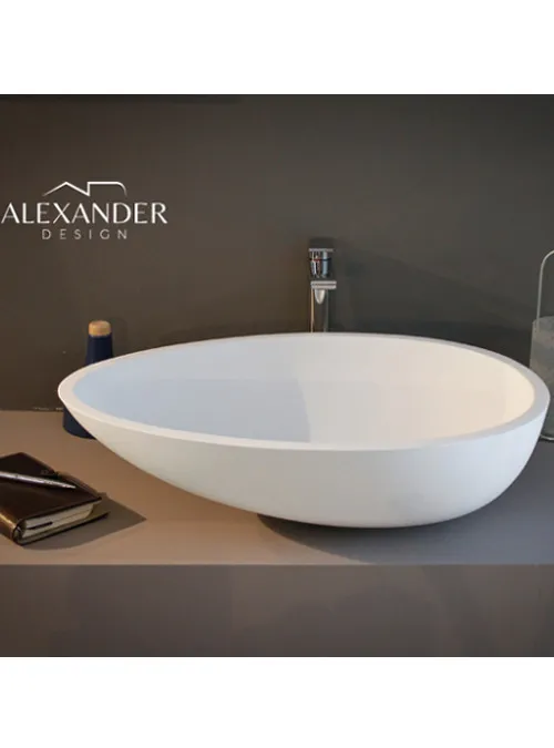 XLAB Design Thyssen lavabo appoggio resina minerali