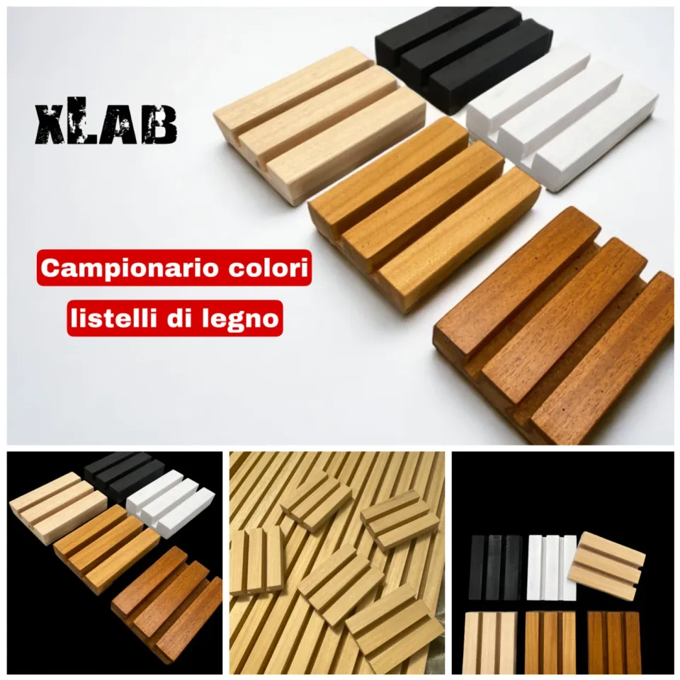 XLAB Design listelli campionario finiture legno boiserie parete