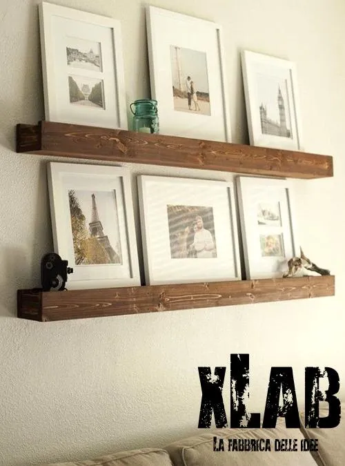 XLAB Design mensola porta libri legno massello frontalino