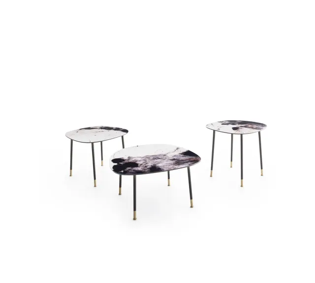 Morica Design Pebble tavolino vetro Patagonia effetto marmo