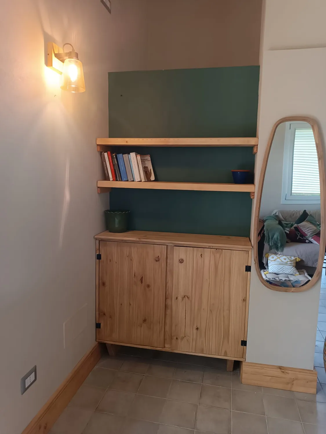 Sicily Wood Maker libreria 5 mensole 100x25 h240 legno massello