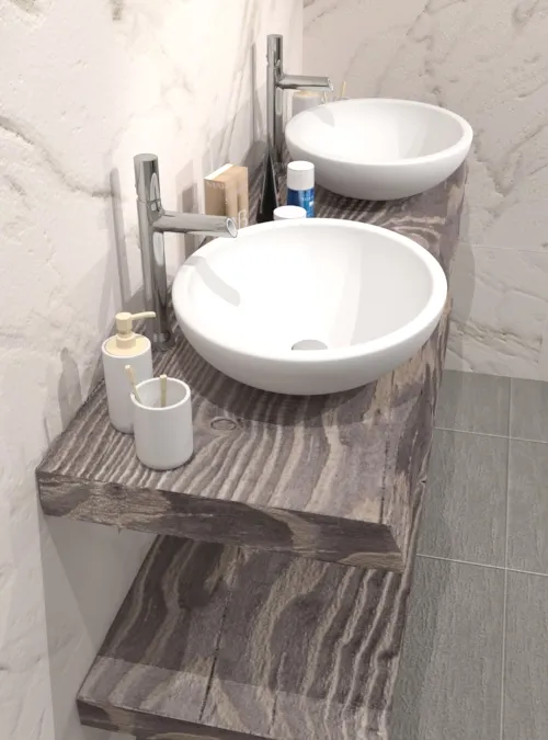 XLAB Design Polly doppio top bagno legno massello larice