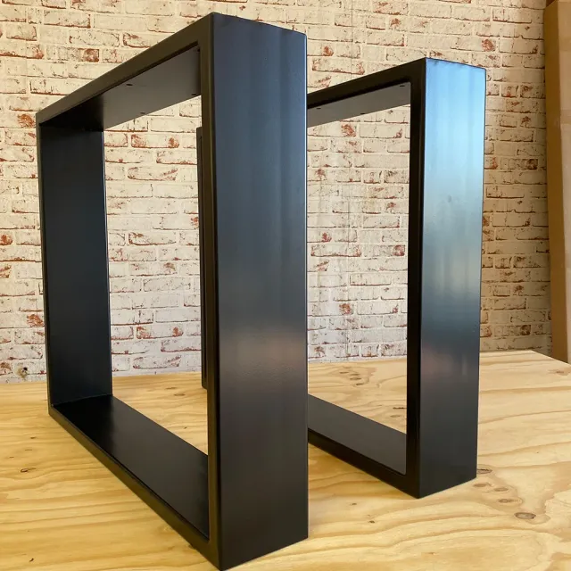 XLAB Design Coppia Gambe Tavolo Ferro Nero Opaco 150x30 mm