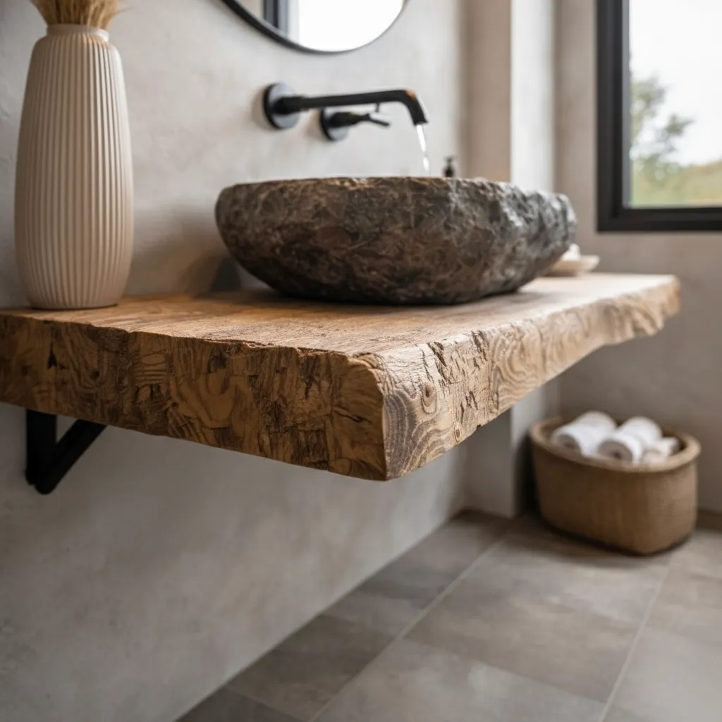XLAB Design Antica Natura mensola bagno larice 100x50 rustica