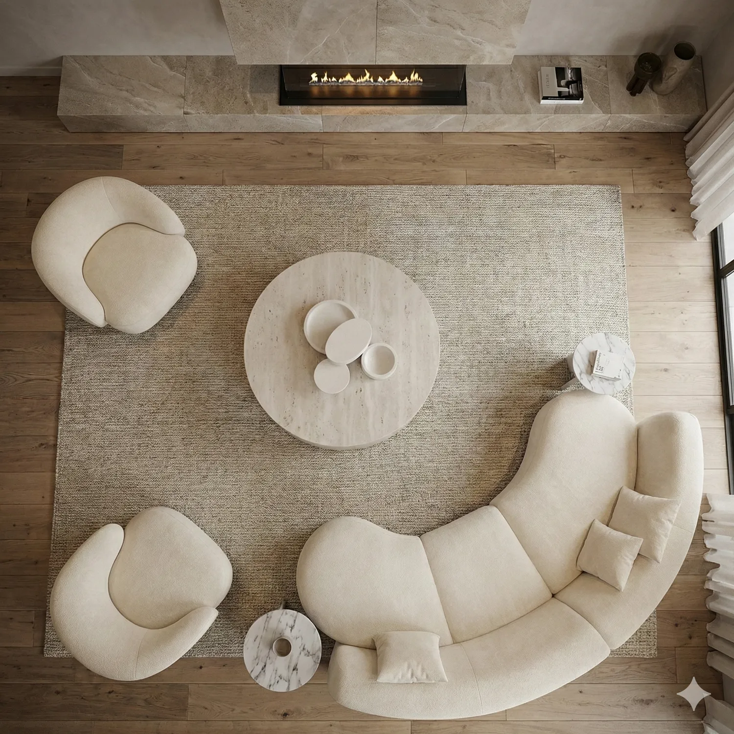 XLAB Design Concrete Air Tavolino Rotondo Microcemento 80 cm
