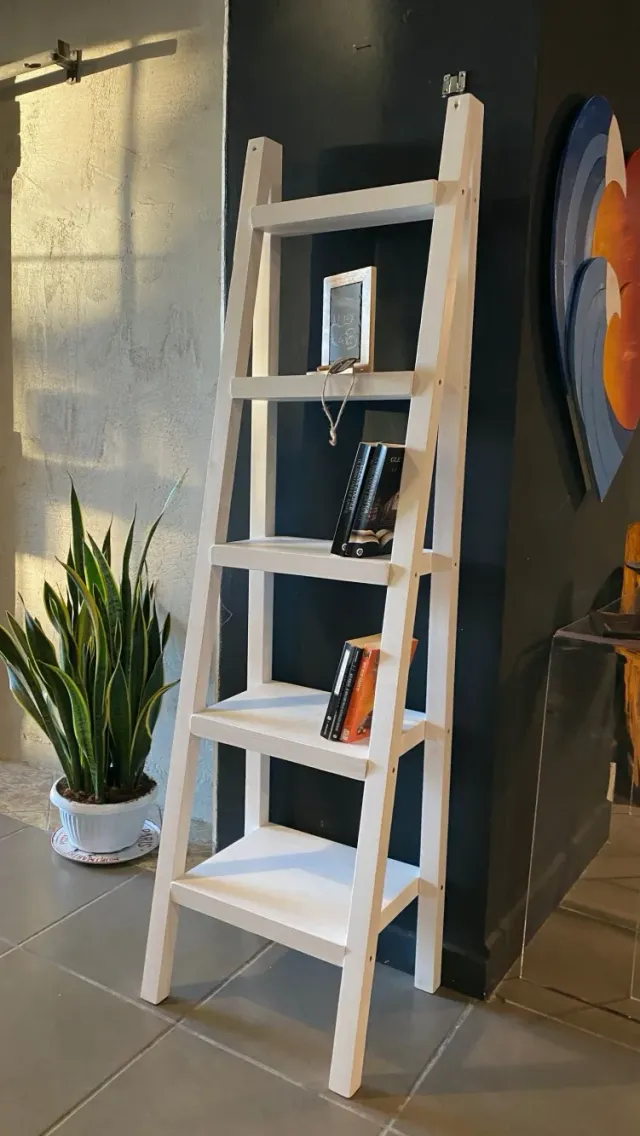 XLAB Design scaletta legno bagno portalibri multiuso