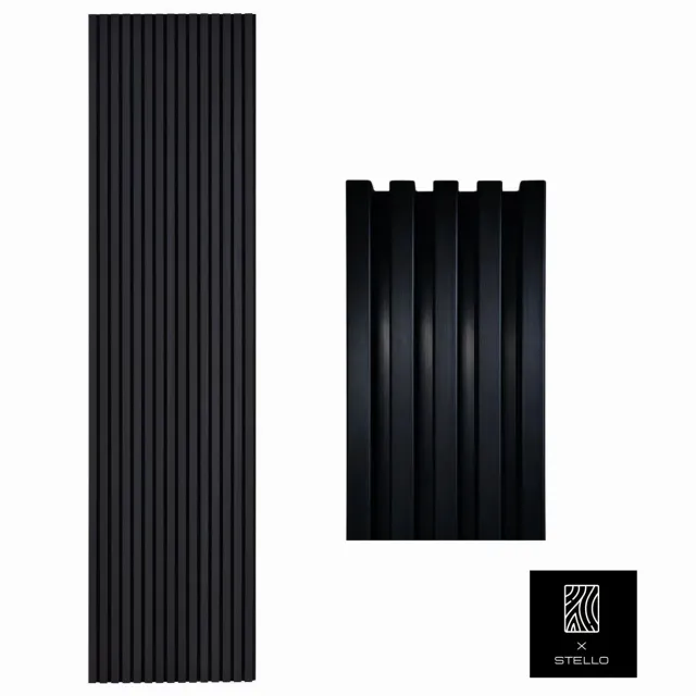 XLAB Design rivestimento parete listelli legno nero 60x260