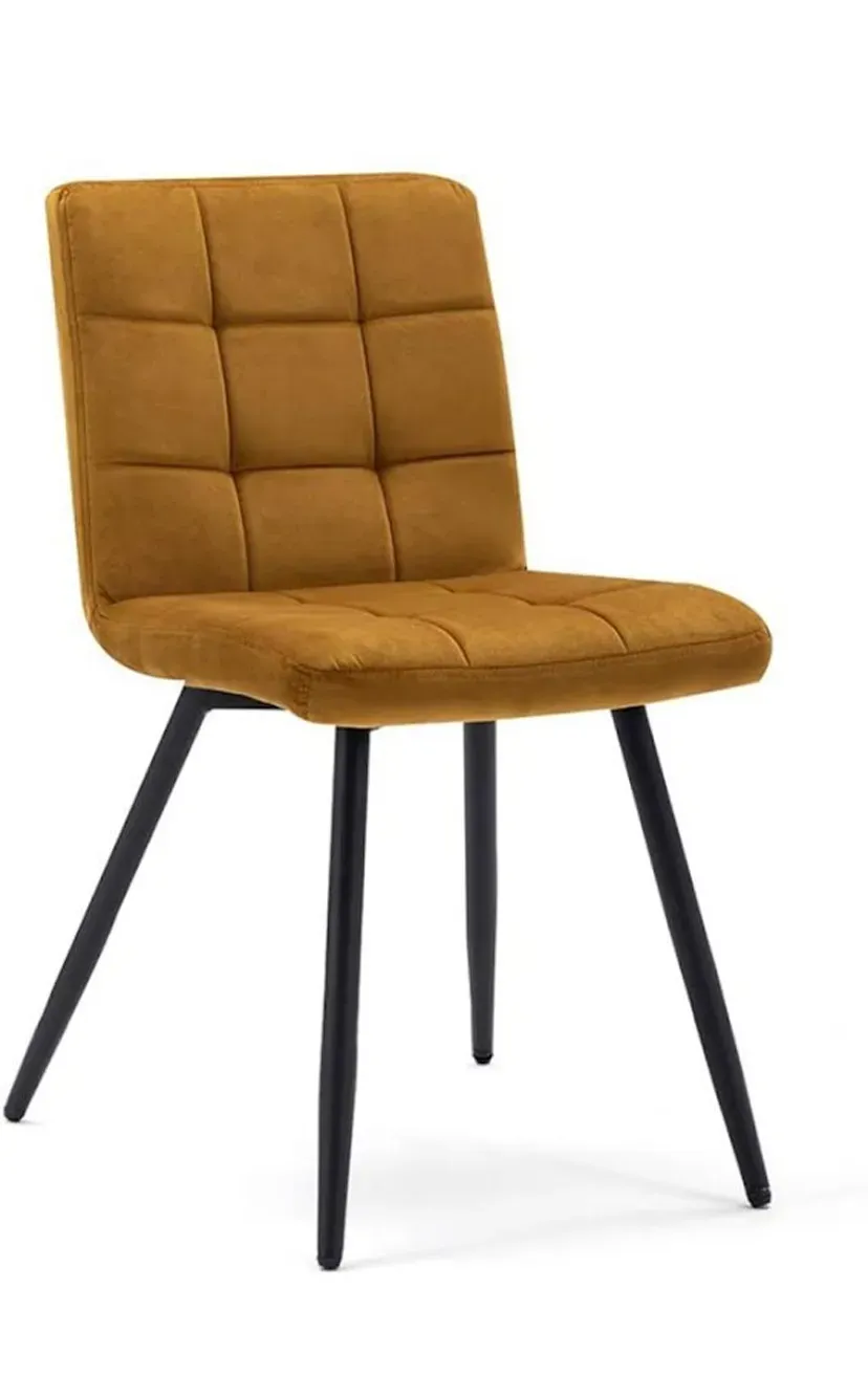 XLAB Design set 4 sedie velluto giallo imbottite design
