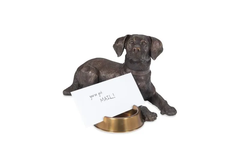 Maitland Smith Labrador portacarte ottone bronzo 38,9 cm