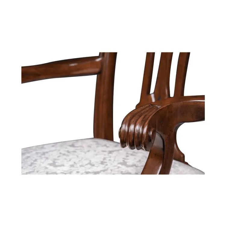 Maitland Smith Camden sedia braccioli mogano crema