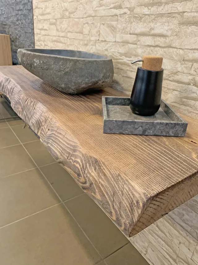 XLAB Design Fiemme mensola bagno larice rustico massello