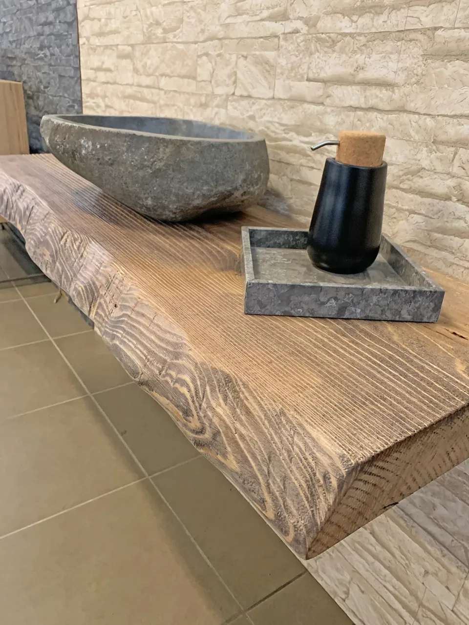XLAB Design Fiemme mensola bagno larice rustico massello