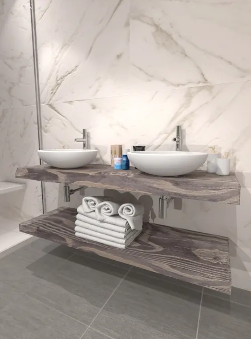 XLAB Design Polly doppio top bagno legno massello larice