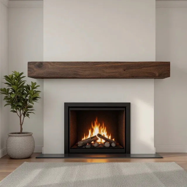 XLAB Design mensola camino larice rustico su misura 80-130 cm