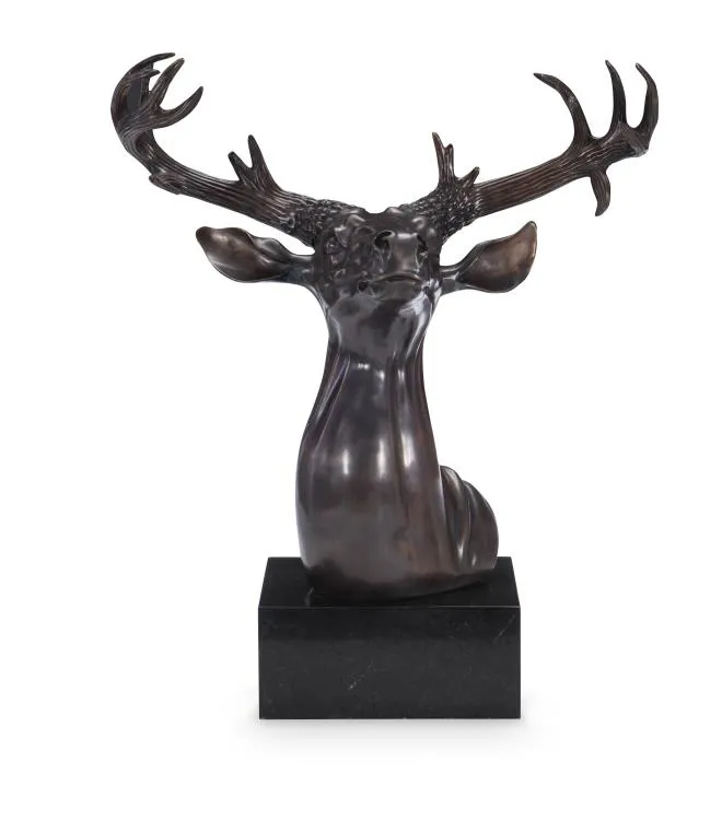 Maitland Smith Stag scultura cervo ottone 48 cm