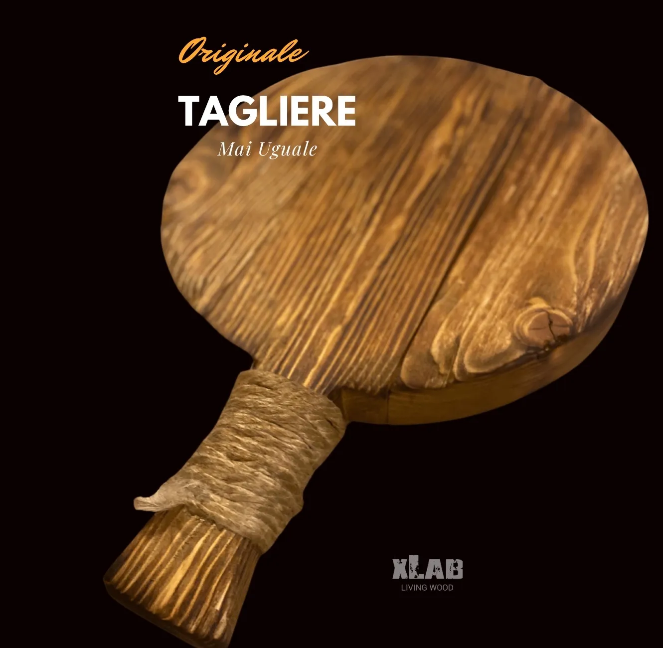 XLAB Design tagliere tondo legno artigianale alimentare