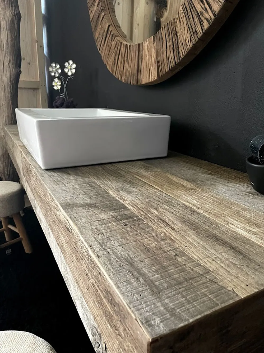 XLAB Design Jasmine piano lavabo legno antico 15 cm