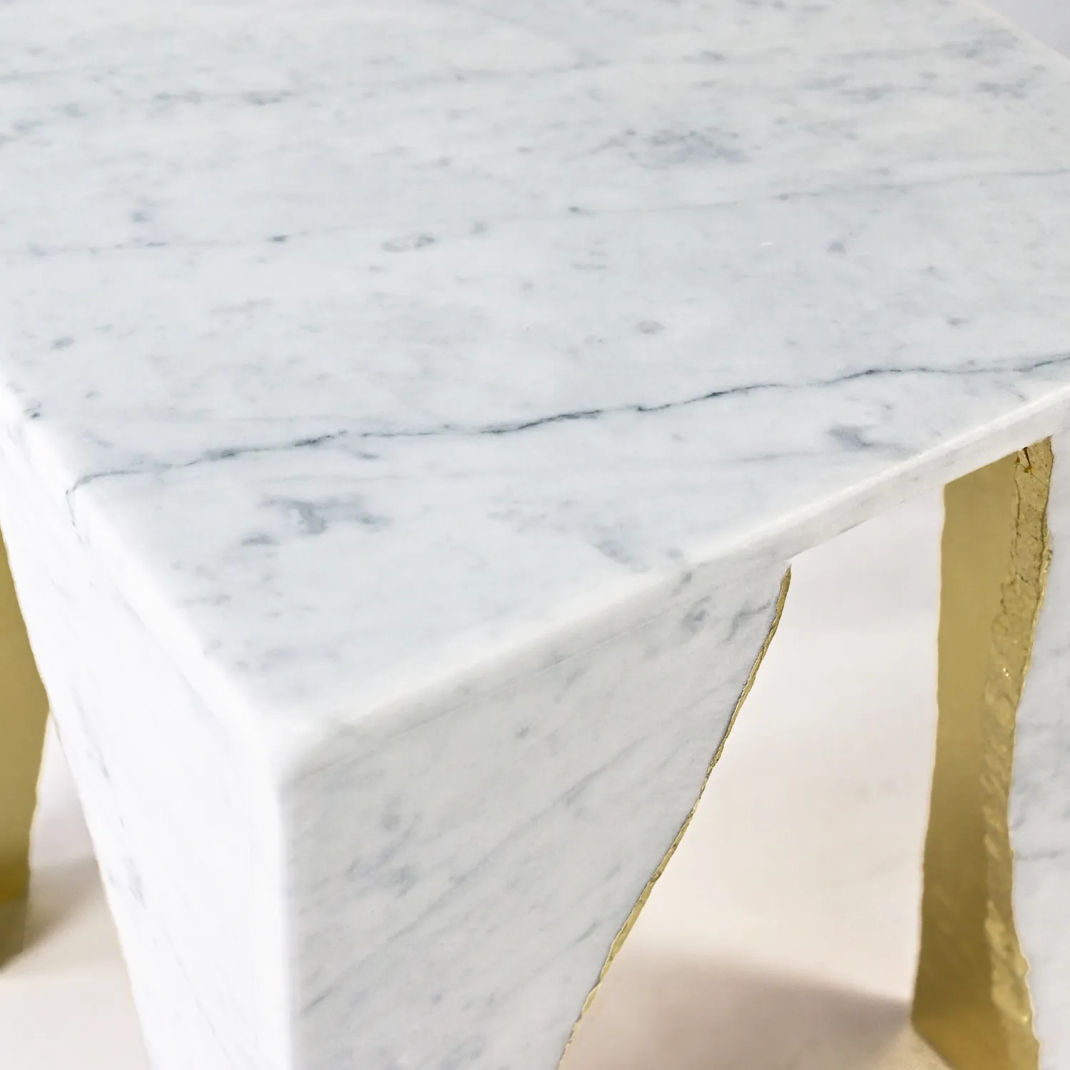 Tavolino Caffè Carrara Foglia Oro 36x56
