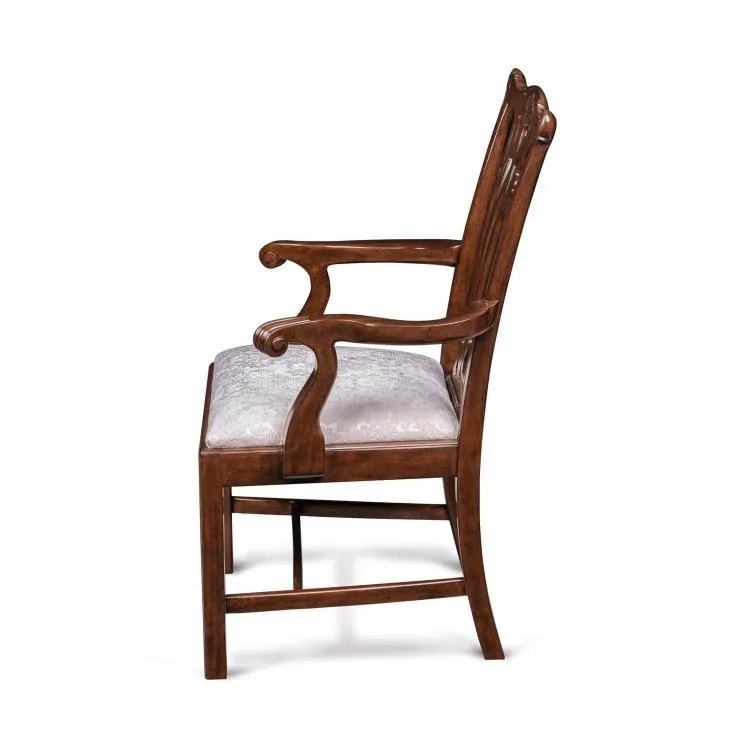 Maitland Smith Camden sedia braccioli mogano crema