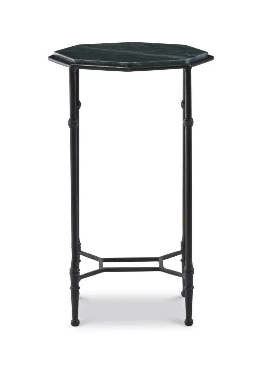 Maitland Smith Fabian tavolino marmo verde ferro 38 cm