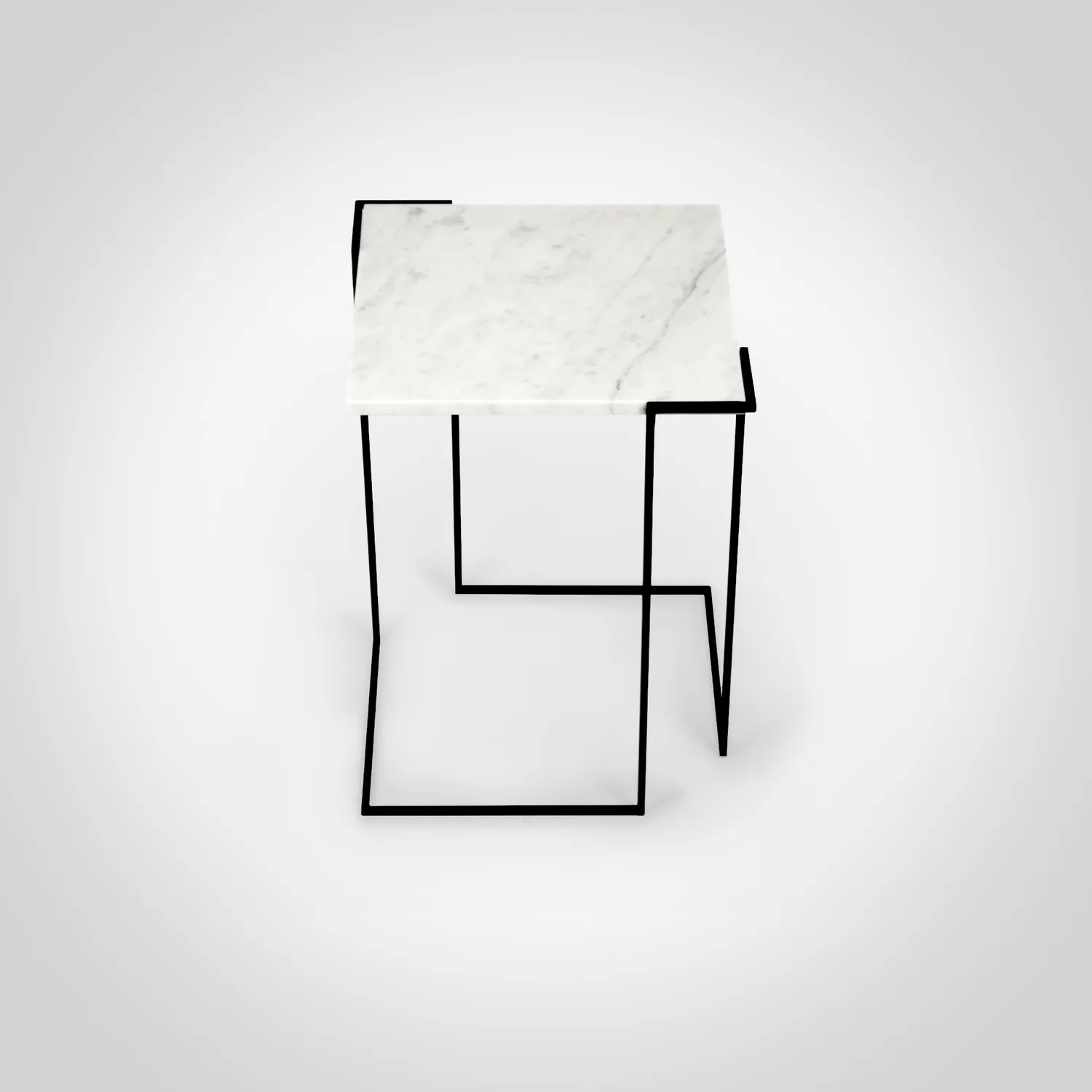 Stilts GravitY tavolo marmo Carrara 37x37 minimal