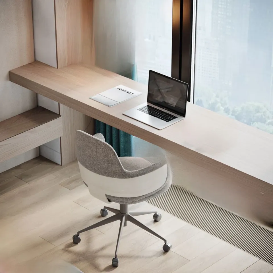 XLAB Design piano scrivania legno sospeso 200x60 cm