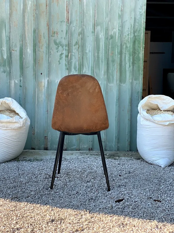 XLAB Design set 4 sedie ecopelle scamosciata industriale