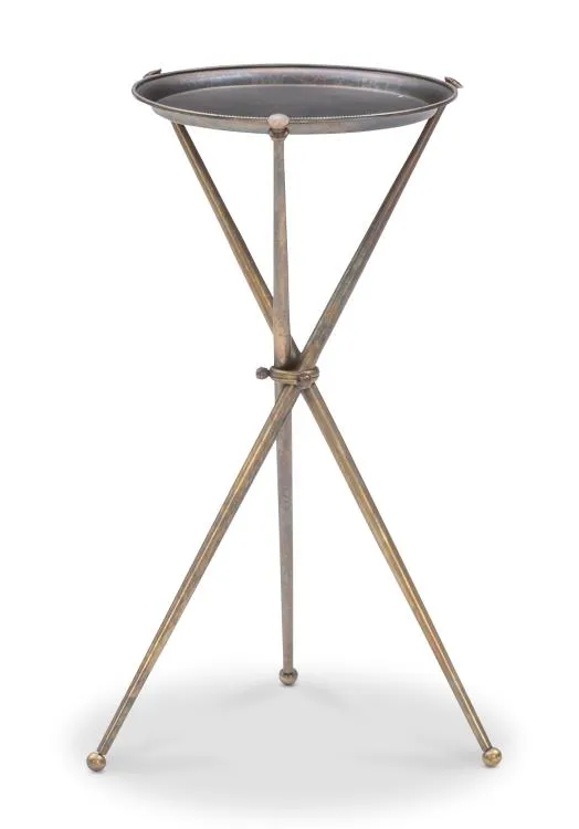 Maitland Smith Marlowe tavolino martini ottone pietra 32 cm