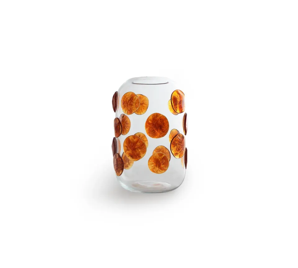 Morica Design Goccia Vaso Vetro Murano Ambra