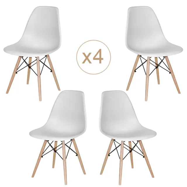 Sicily Wood Maker Scandinava Sedia in legno set 4 pezzi