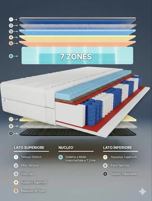 XLAB Design materasso king size 200x200 oltre 100 kg