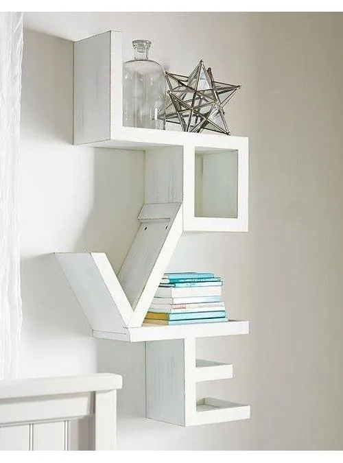 XLAB Design Love libreria da parete legno massello shabby