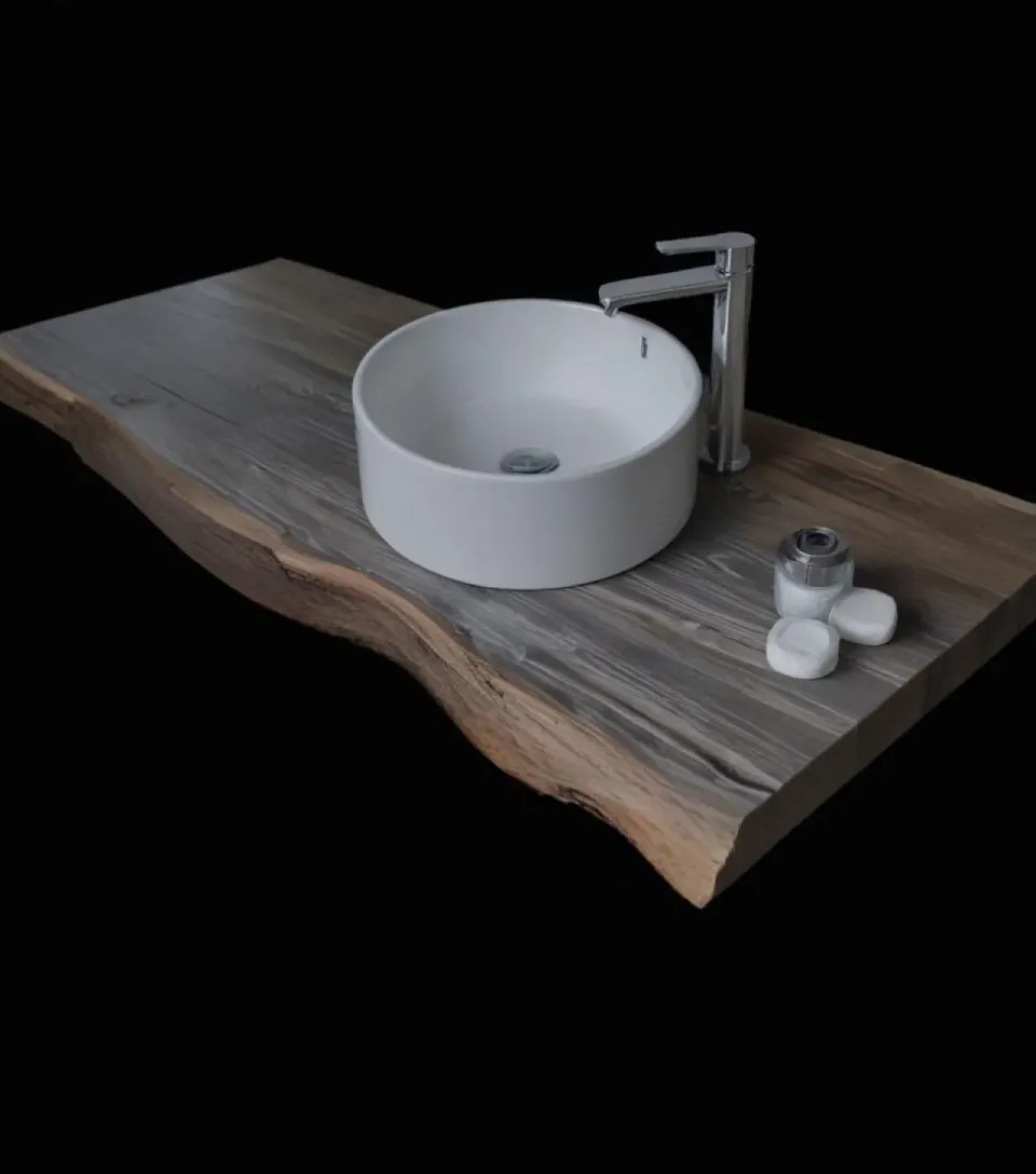 XLAB mensola bagno larice 120x50x6 cm grigio rustico