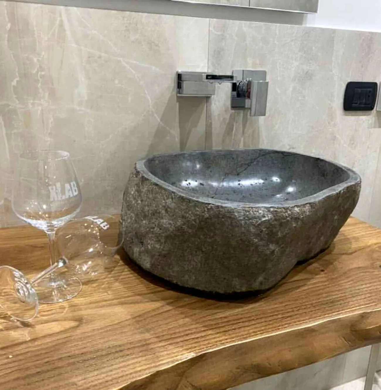 XLAB Design Sapido Top Bagno Legno Antico 80x45x6 cm
