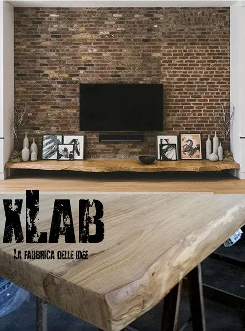 XLAB Design Virtuous mensola porta TV castagno massello