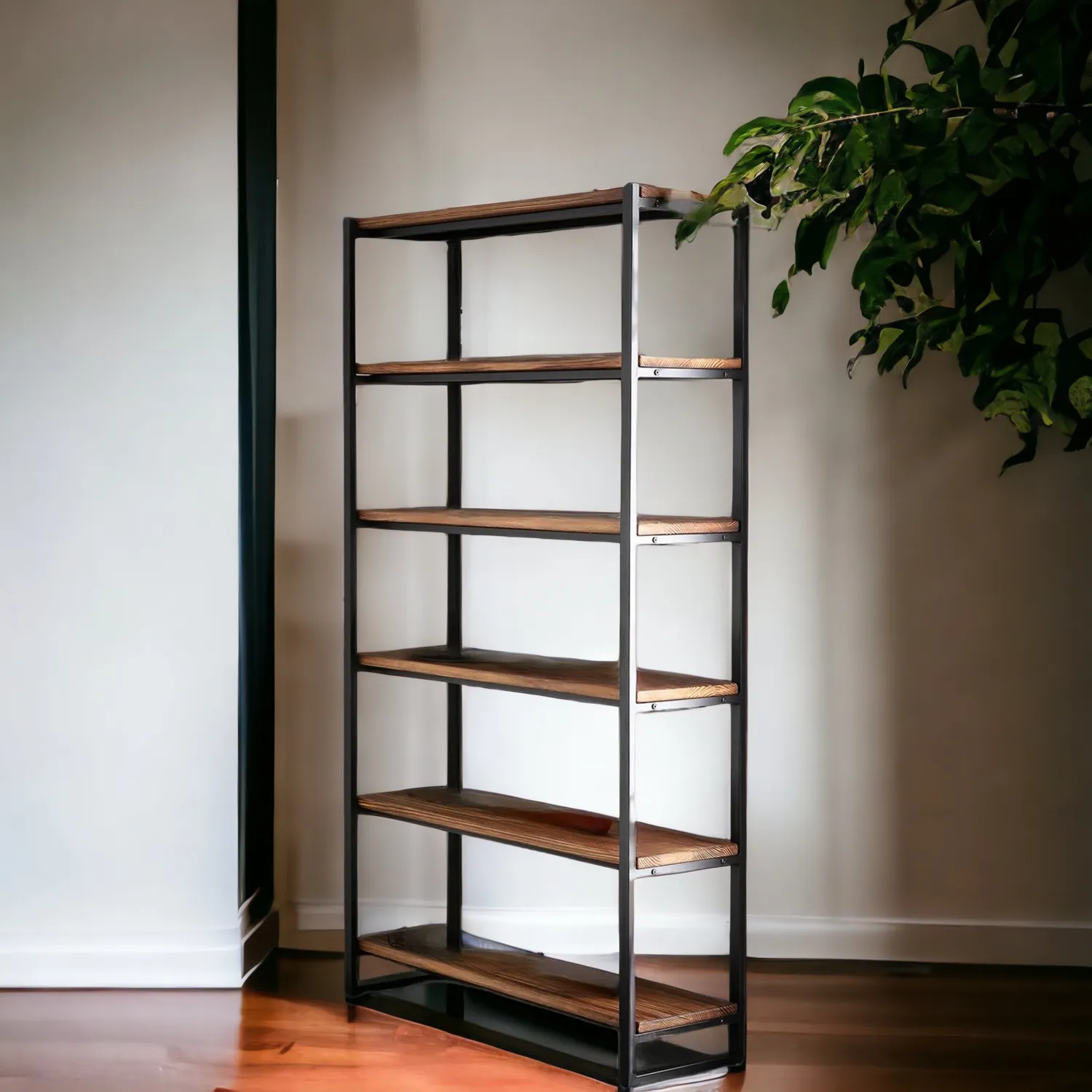 XLAB Design scaffale ferro e legno industrial 80x35 H180 cm