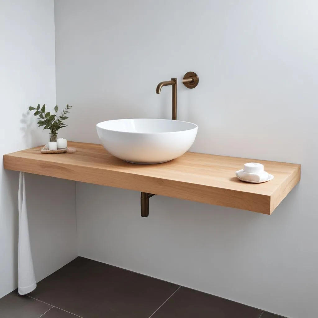 XLAB Design Castagno Mensola Bagno Legno 150x50 Naturale