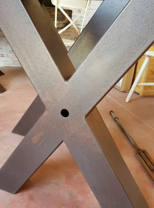 XLAB Design Bixio coppia gambe tavolo a X ferro ruggine