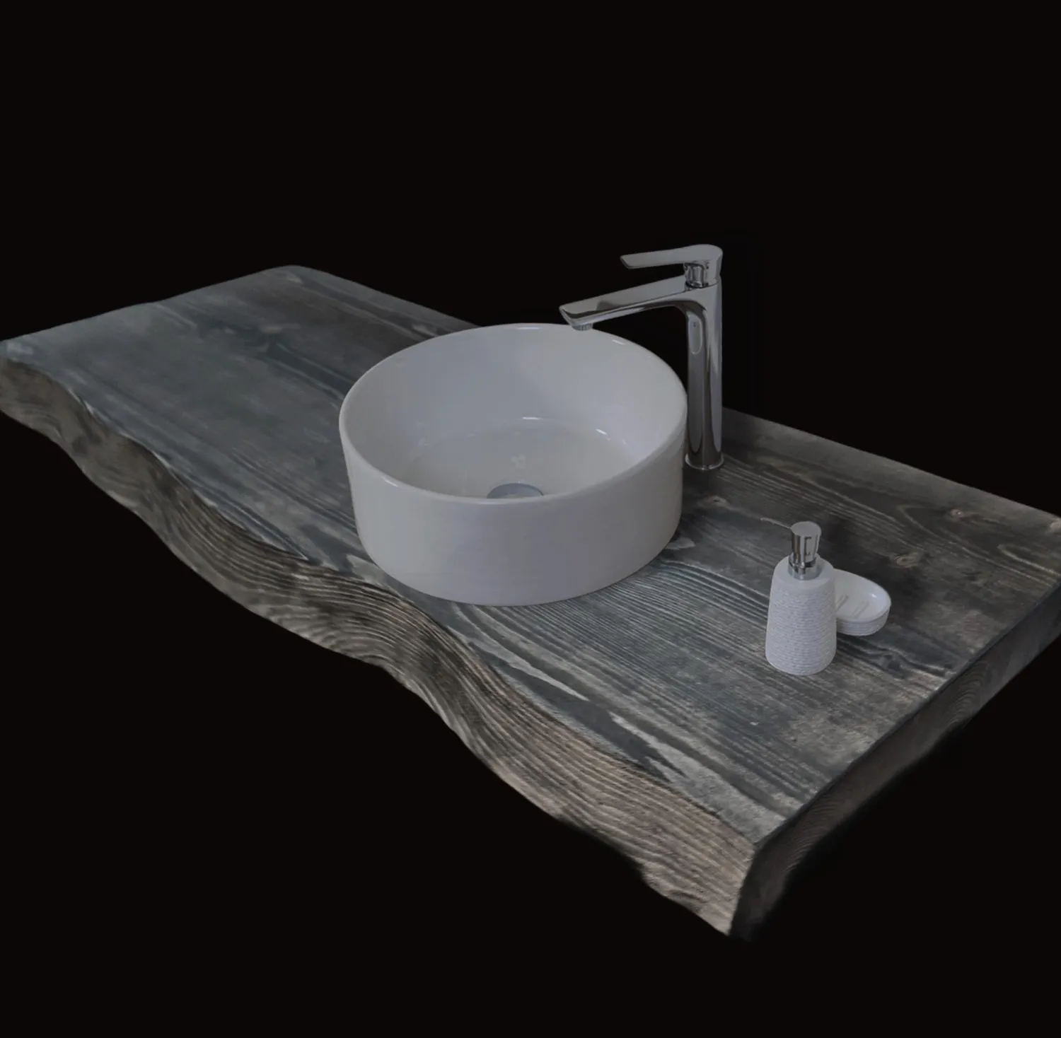 XLAB mensola bagno larice 120x50x6 cm grigio rustico