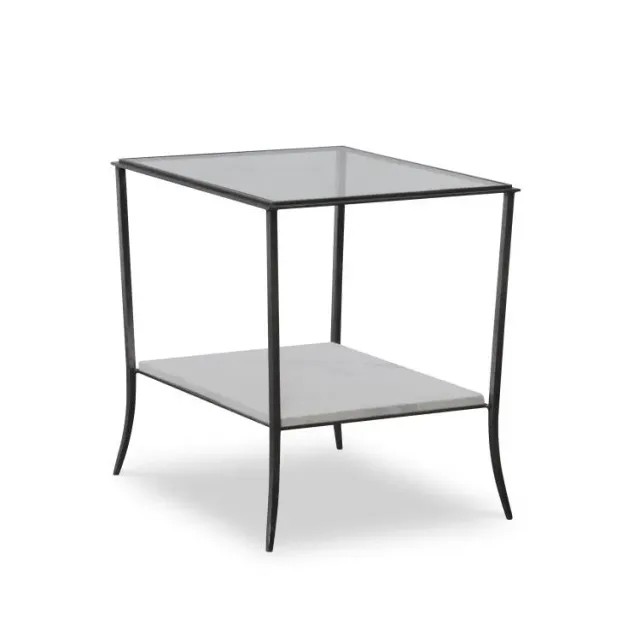 Maitland Smith Elan tavolino vetro nichel 66 cm