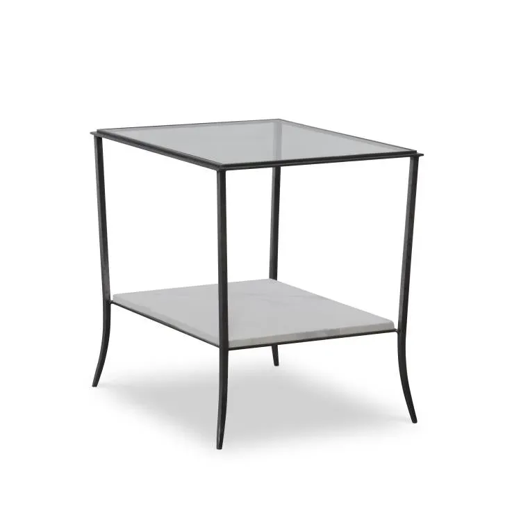 Maitland Smith Elan tavolino vetro nichel 66 cm